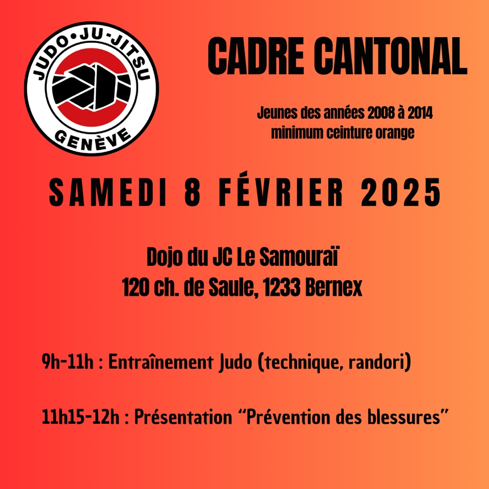 Entrainement cadre cantonale février 2025